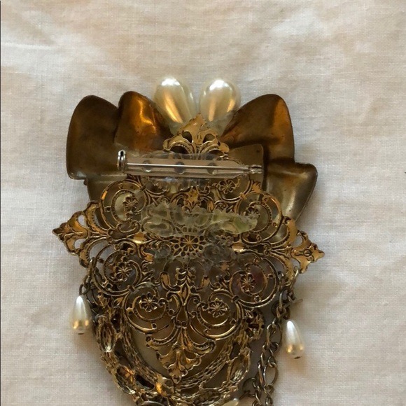 Stunning Vintage Handmade Collage Cameo jewelry brooch - Picture 9 of 11